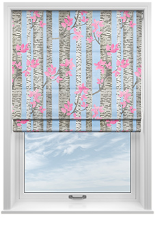 Birch Tree Velvet, Spring Pastels - Motorised Roman Blind